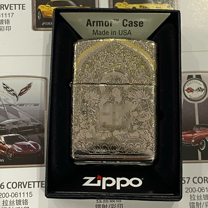 zippo之宝防风打火机正品盔甲机精雕双色白度母悟空斗战胜佛礼物