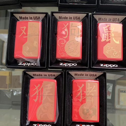 zippo芝宝打火机正品中国红猪年