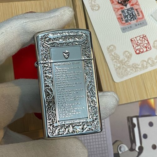 zippo火机纯银权游冰与火之歌