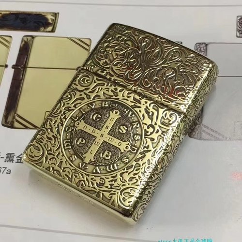 防风zippo康斯坦丁铜送礼打火机