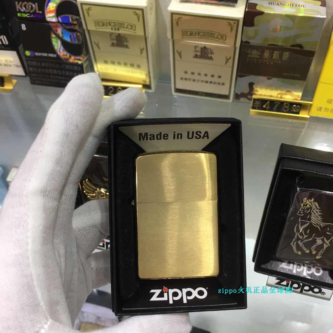 zippo美国芝宝防风打火机 原装正品 光板纯铜拉丝 204B 男士礼物
