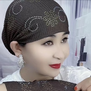 四季新款印花休闲百搭奶奶盖头帽子防晒帽女帽遮阳帽