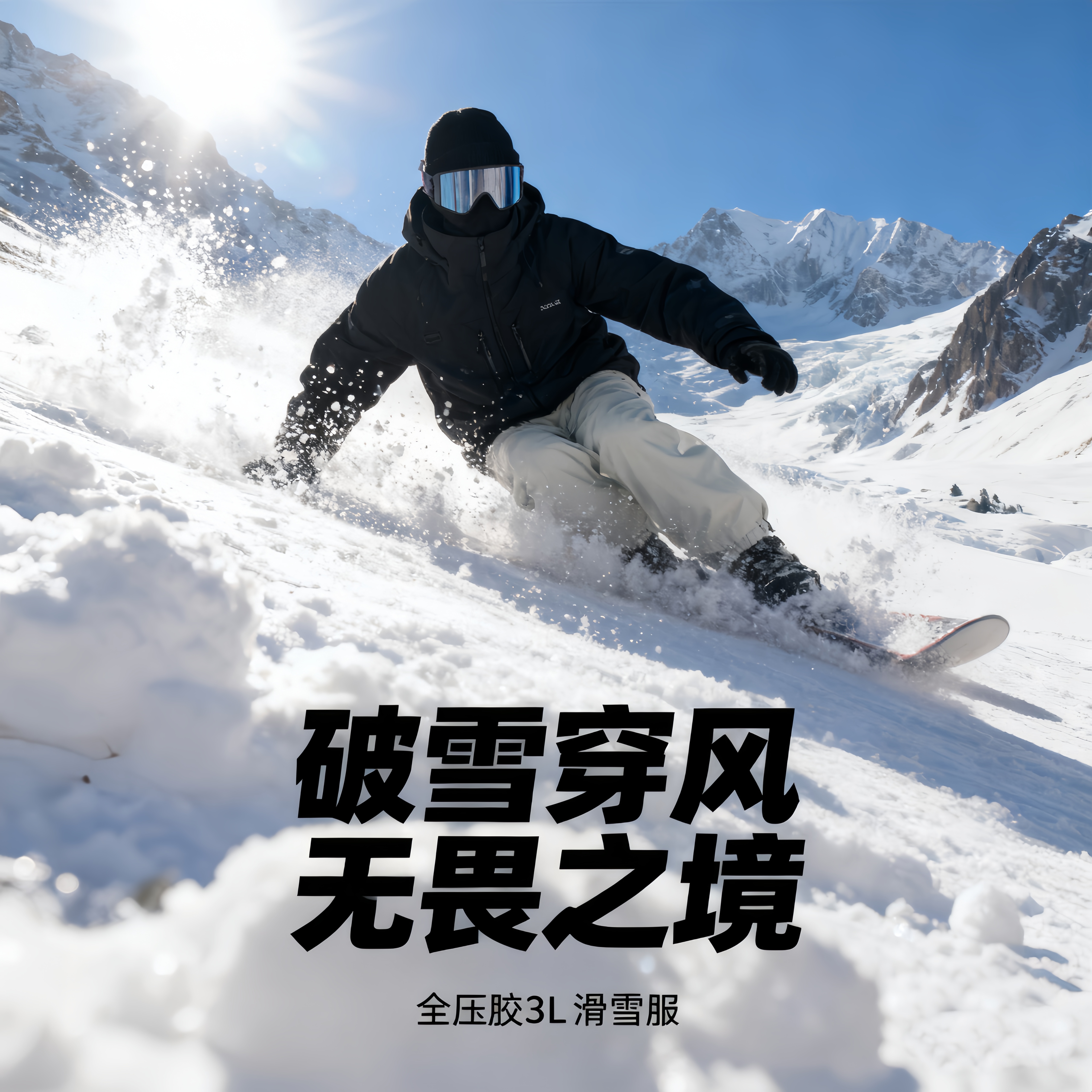 新款全压胶3L单板滑雪服女款套装男防水夹棉加厚硬壳雪服上衣裤子