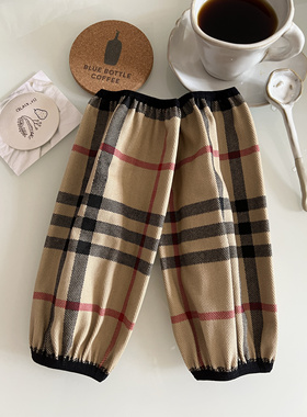 2025秋冬季新款百搭格子长款防脏袖套外套毛衣套袖成人办公护袖女