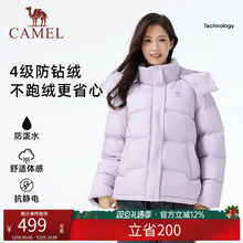 骆驼女装羽绒服加厚短款25冬季新款情侣男女防风连帽面包羽绒外套