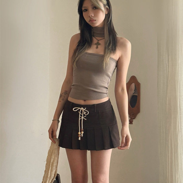 Steam Fish原创【十字印记】挂脖抹胸进口链条背心弹力修身背心,女装/女士精品,背心吊带,淘宝优惠券,粉丝福利购,淘宝优惠卷