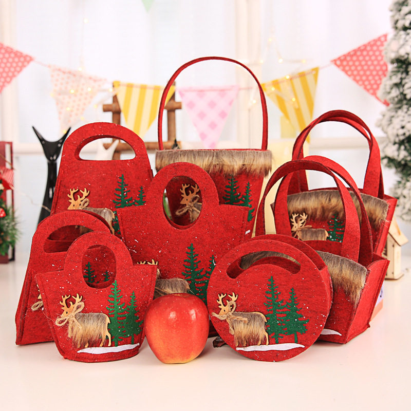 christmas snowflake nonwoven candy handbag shopping mall hot