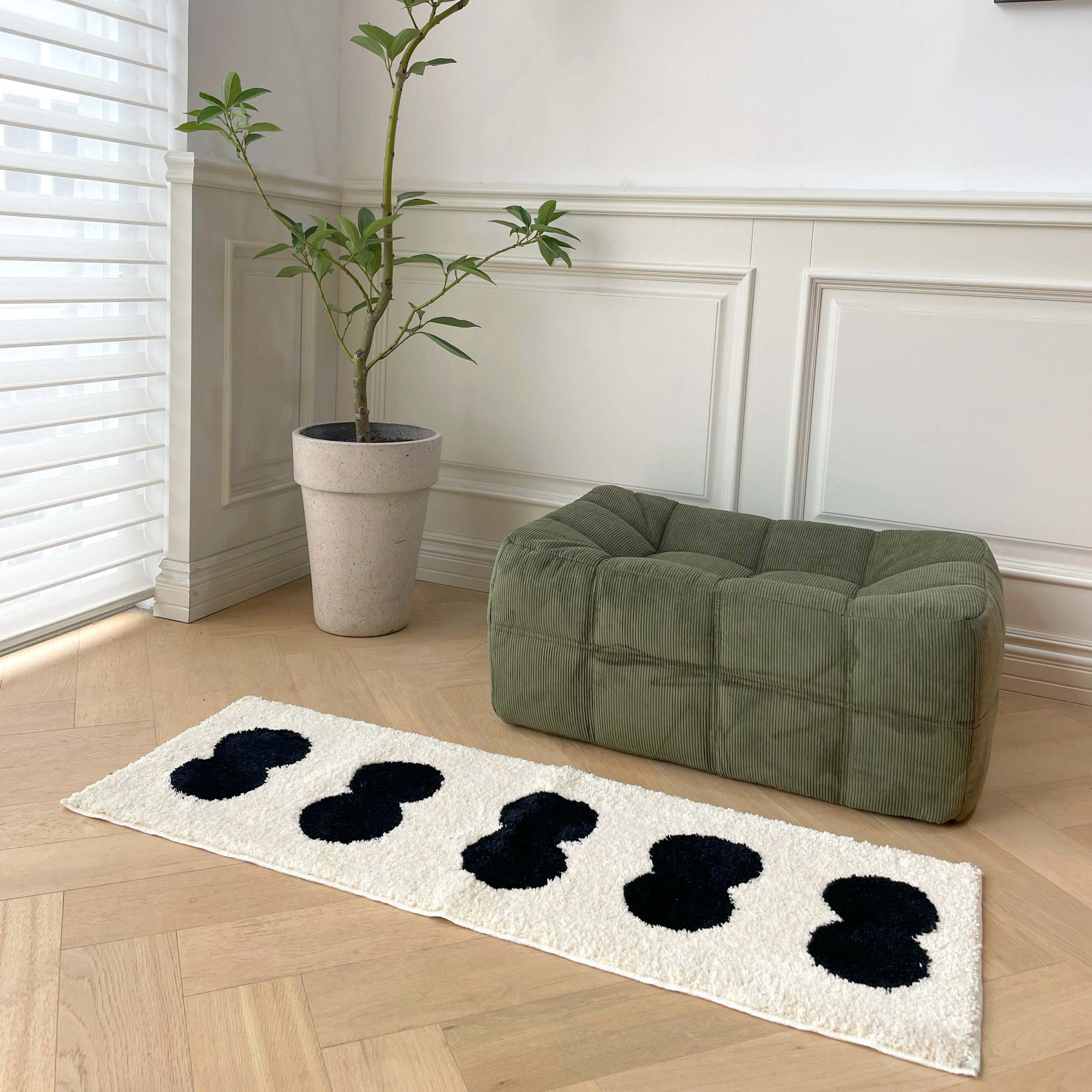 家用ins简约百搭植绒地毯床边毯