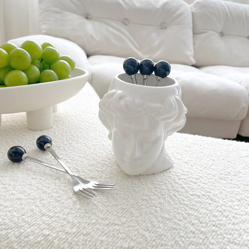 ins风艺术感陶瓷水果叉收纳摆件