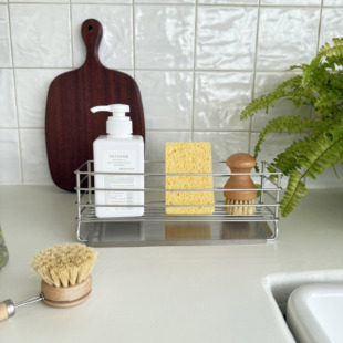 304不锈钢厨房水槽洗碗海绵沥水篮洗洁精抹布水池台面收纳置物架