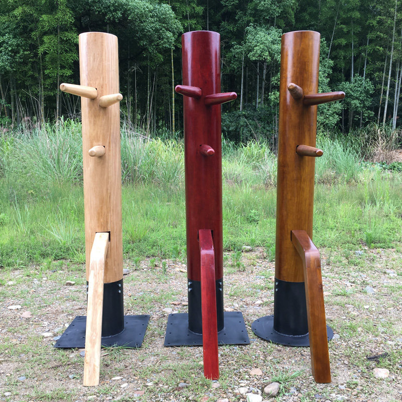 铁立式叶问木桩训练底板桩拳}吸盘简易咏春拳木人桩家用拳击整木