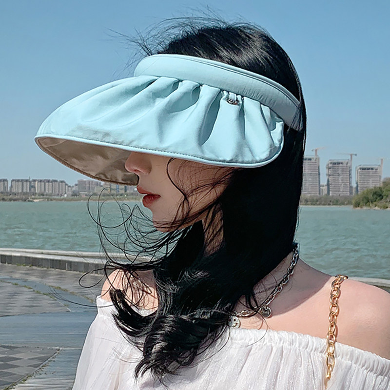 女士全脸大檐空顶骑车防晒遮阳帽