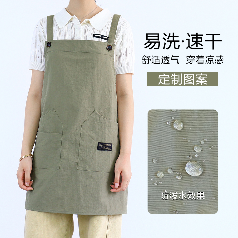 轻薄速干防水防油围裙定制印logo