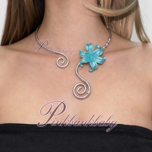 手工鸢尾花项圈Vintage Flower Spiral Adjustment Flower Patter