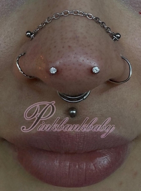 pinkbankbaby小众个性朋克G23链条鼻背装饰鼻环鼻钉耳环穿孔饰品