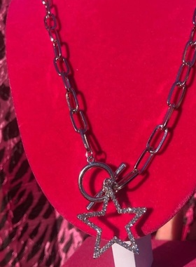 pinkbankbaby千禧辣妹y2k个性小众00s五角星镶钻OT扣项链锁骨链女