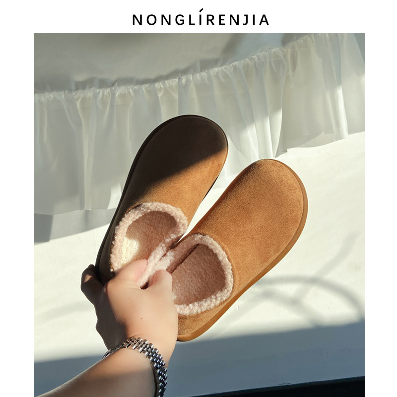 弄里人佳大码女鞋41-43码雪地靴小土豆25冬新款加绒保暖大棉鞋40