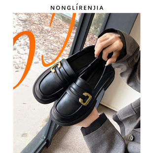 43单鞋 秋新款 乐福鞋 弄里人佳大码 英伦小皮鞋 42宽胖脚 女鞋