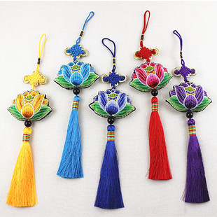 端午节新款藏族特色香包香囊挂件立体刺绣莲花荷花汽车载随身挂饰