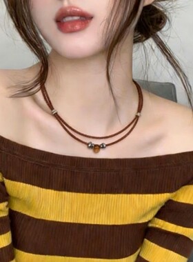 「焦糖碎金」小众设计ins风温柔气质锁骨链女 秋日氛围感颈饰