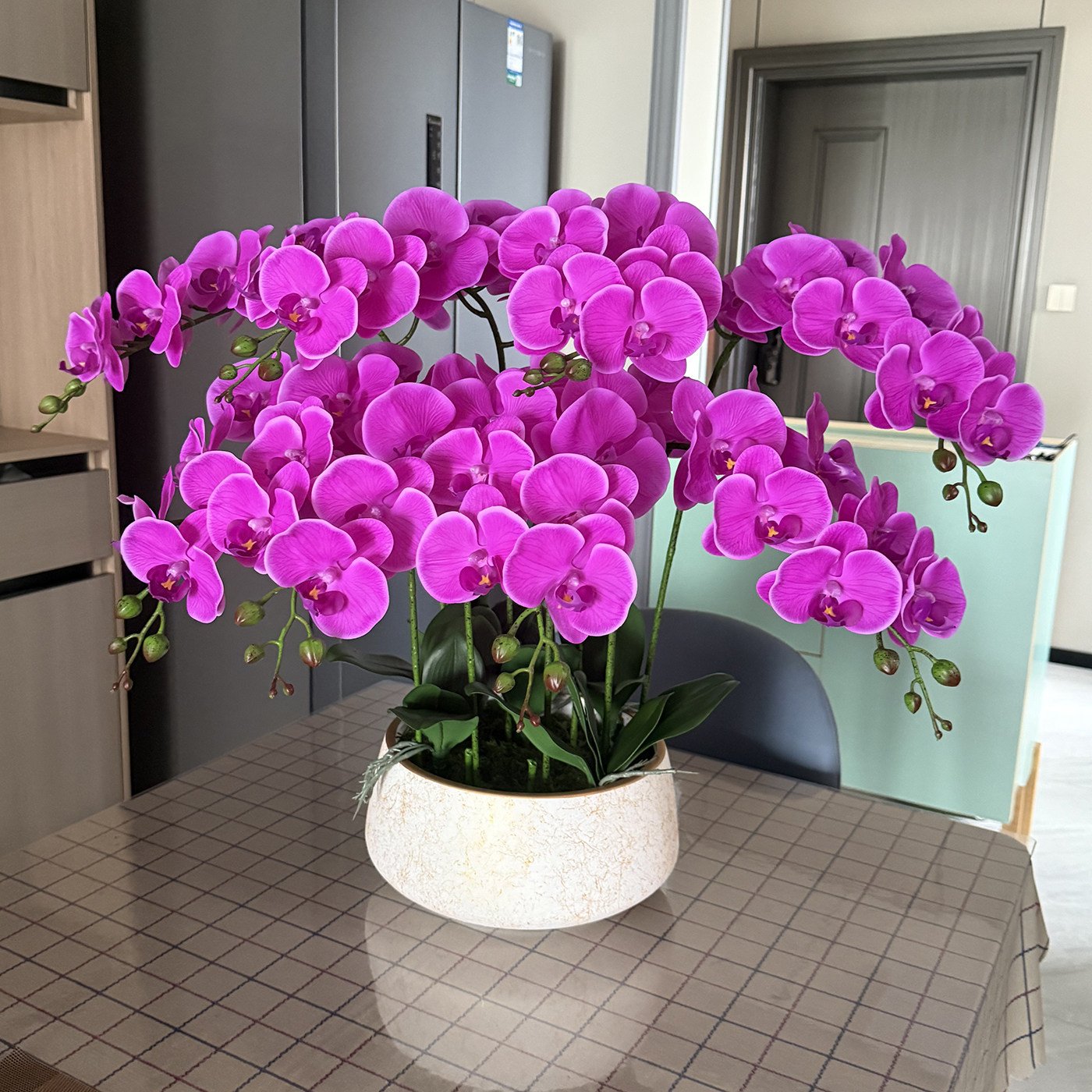 高品质PU手感蝴蝶兰仿真花摆件