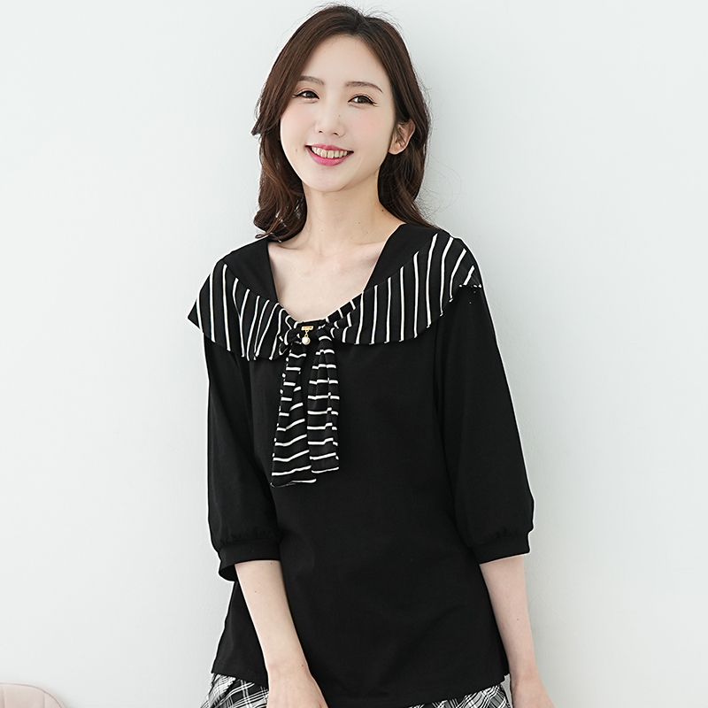 胖mm大方得体穿搭七分袖