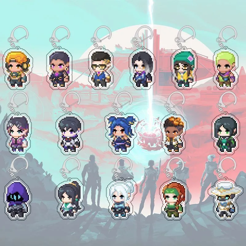 无畏契约Valorant像素风亚克力钥匙扣芮娜捷风霓虹创意挂饰送礼物