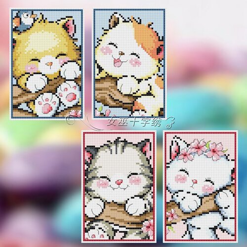 十字绣手工校园公交卡套猫咪