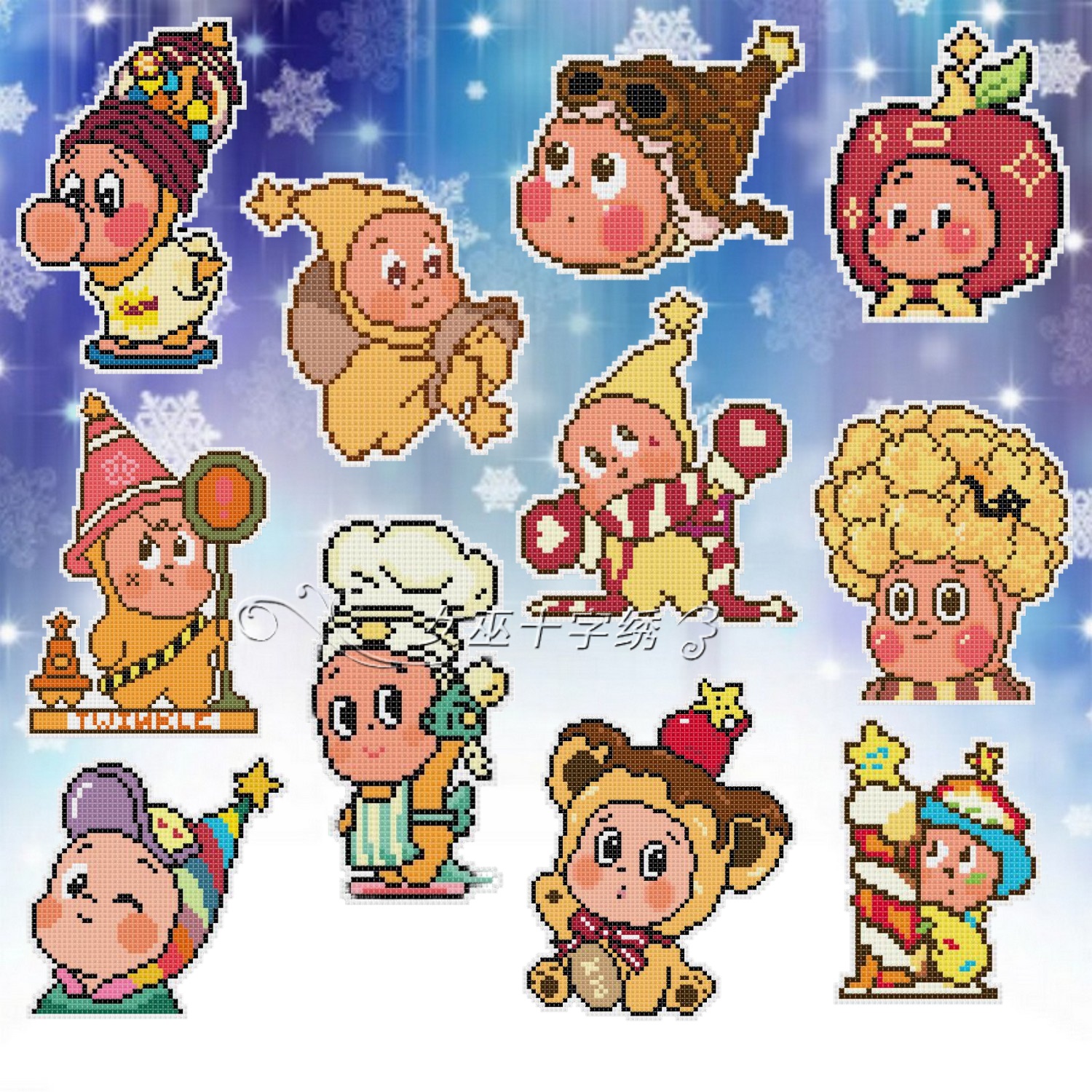 十字绣冰箱贴手工礼物卡通星星人