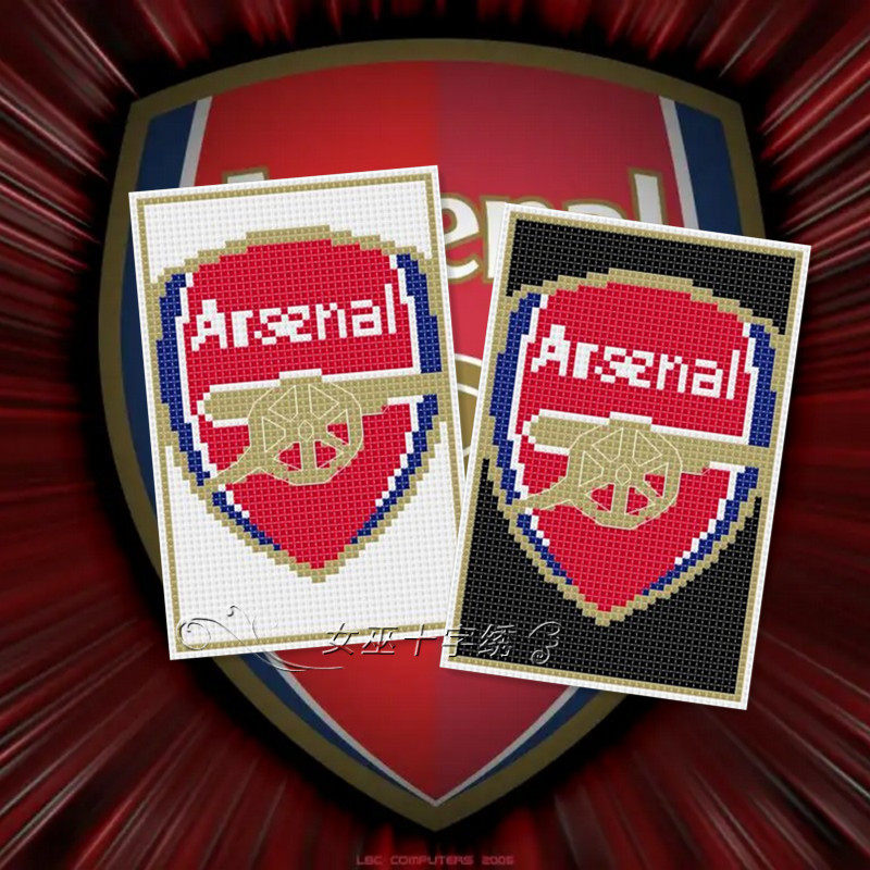 女巫十字绣 dmc绣线手工礼物交通卡套 足球队徽之阿森纳 送护角