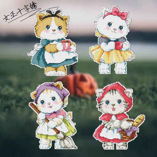 十字绣冰箱贴卡通童话小猫咪
