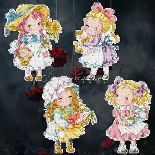 十字绣冰箱贴卡通小公主