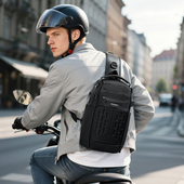 OZUKO男士 胸包户外多功能斜挎包男高级感便携单肩小背包2025新款