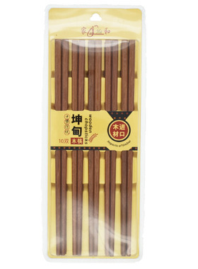 【1板之20板】家和D755精品铁木筷10双装家用实木环保筷子中式筷