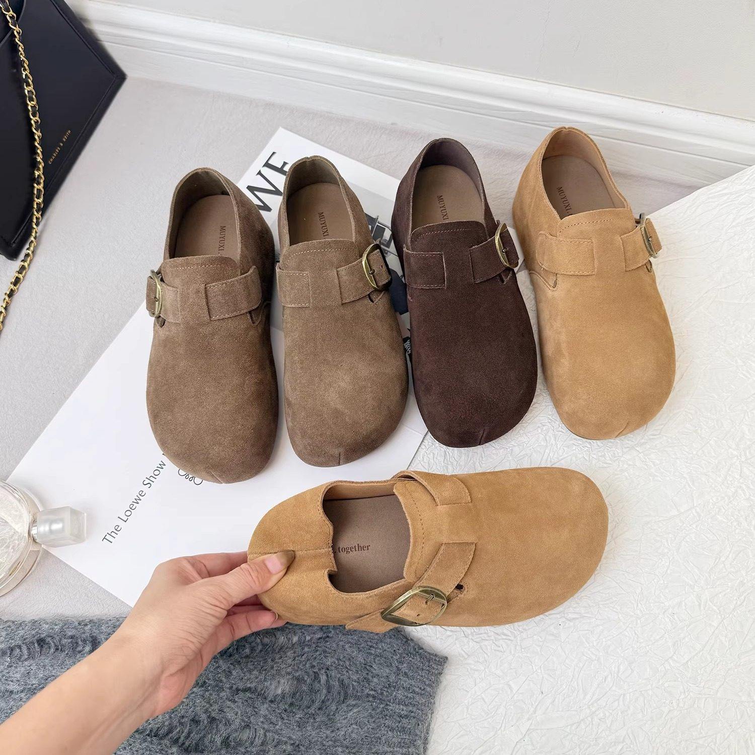 厚底内增高5cm全包勃肯鞋女2025爆款一脚蹬复古舒适乐福豆豆单鞋,女鞋,勃肯鞋/软木鞋,淘宝优惠券,粉丝福利购,淘宝优惠卷