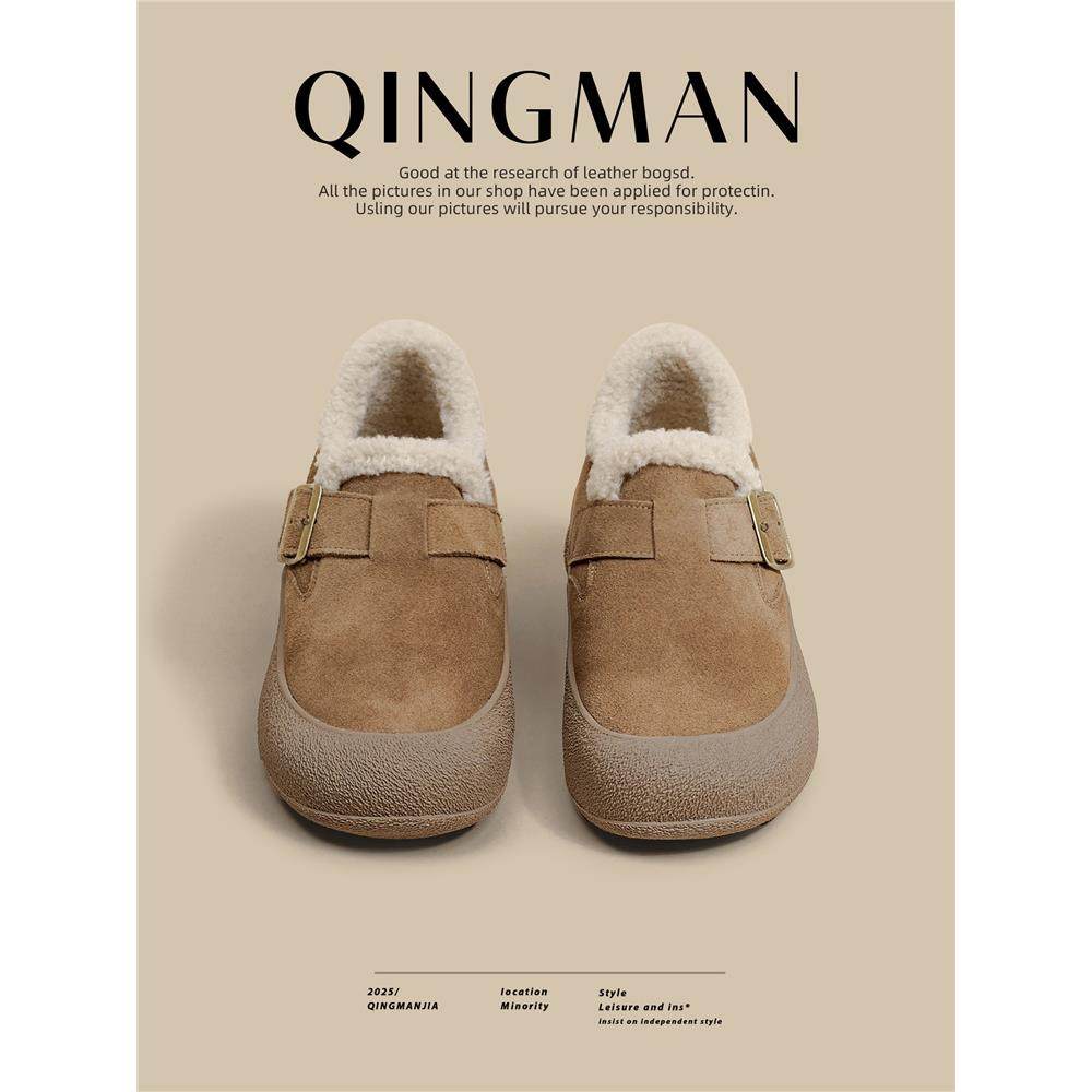 勃肯鞋女2025年秋冬新款保暖加绒单鞋复古厚底一脚蹬毛毛鞋雪地鞋,女鞋,勃肯鞋/软木鞋,淘宝优惠券,粉丝福利购,淘宝优惠卷