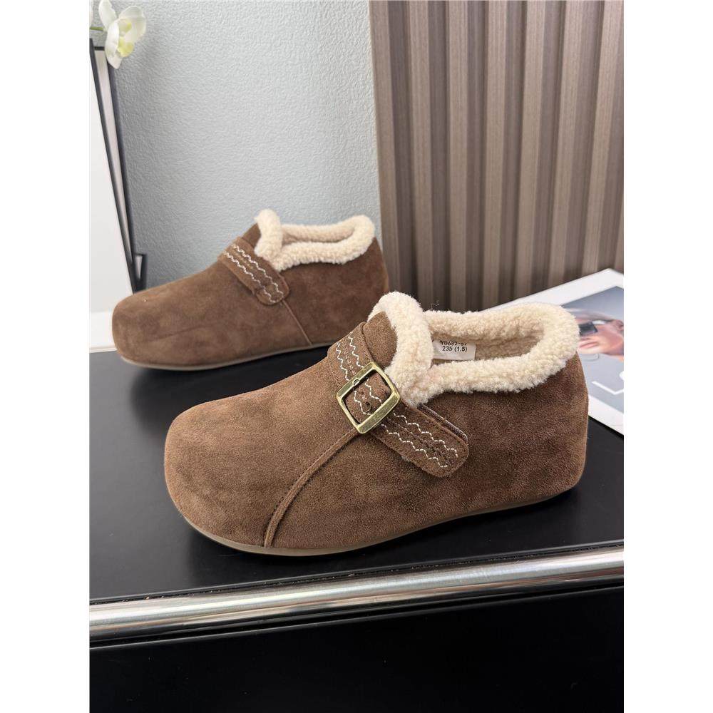 勃肯鞋女加绒2025秋冬季新款毛毛鞋软木休闲羊毛真皮厚底棉鞋女潮,女鞋,勃肯鞋/软木鞋,淘宝优惠券,粉丝福利购,淘宝优惠卷