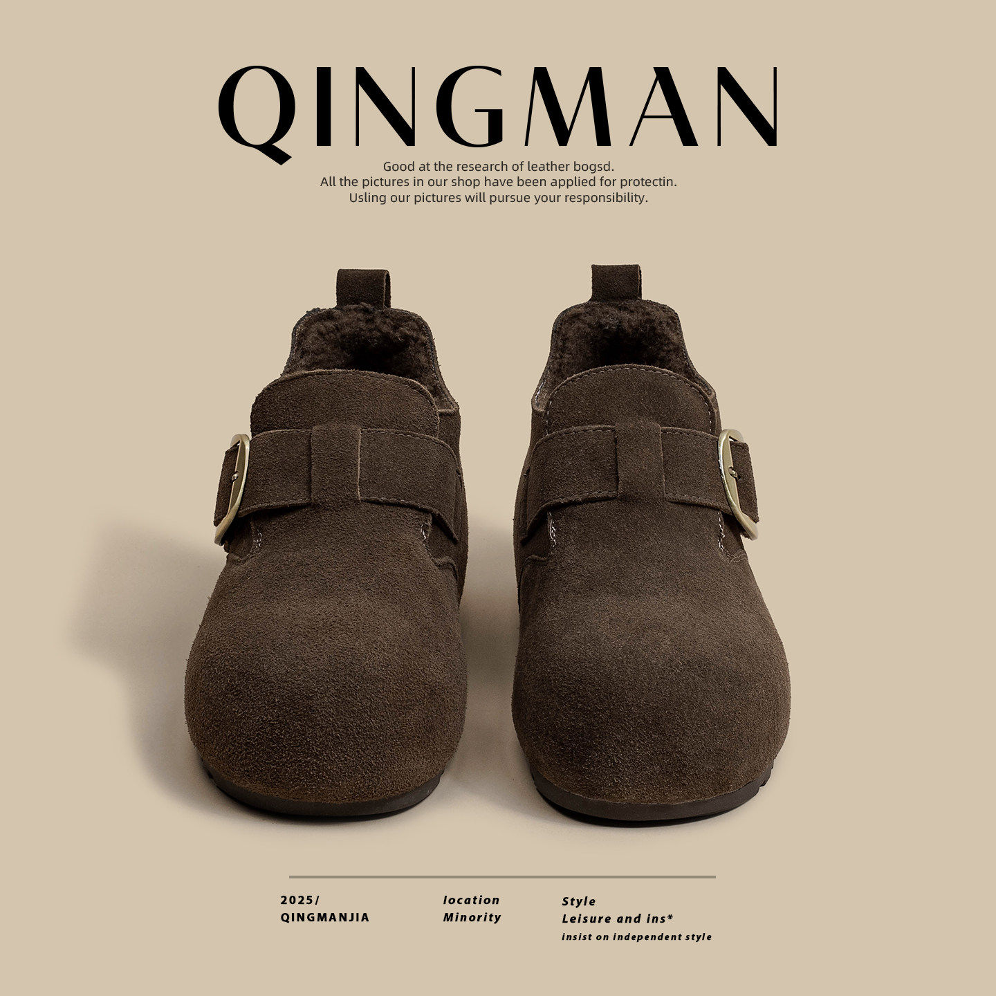 勃肯鞋女2025新款冬季真皮复古内增高保暖单鞋加绒加厚百搭毛毛鞋,女鞋,勃肯鞋/软木鞋,淘宝优惠券,粉丝福利购,淘宝优惠卷