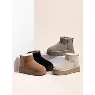 内增高8厘米防滑厚底雪地靴女加绒加厚羊皮毛一体棉鞋2025冬新款