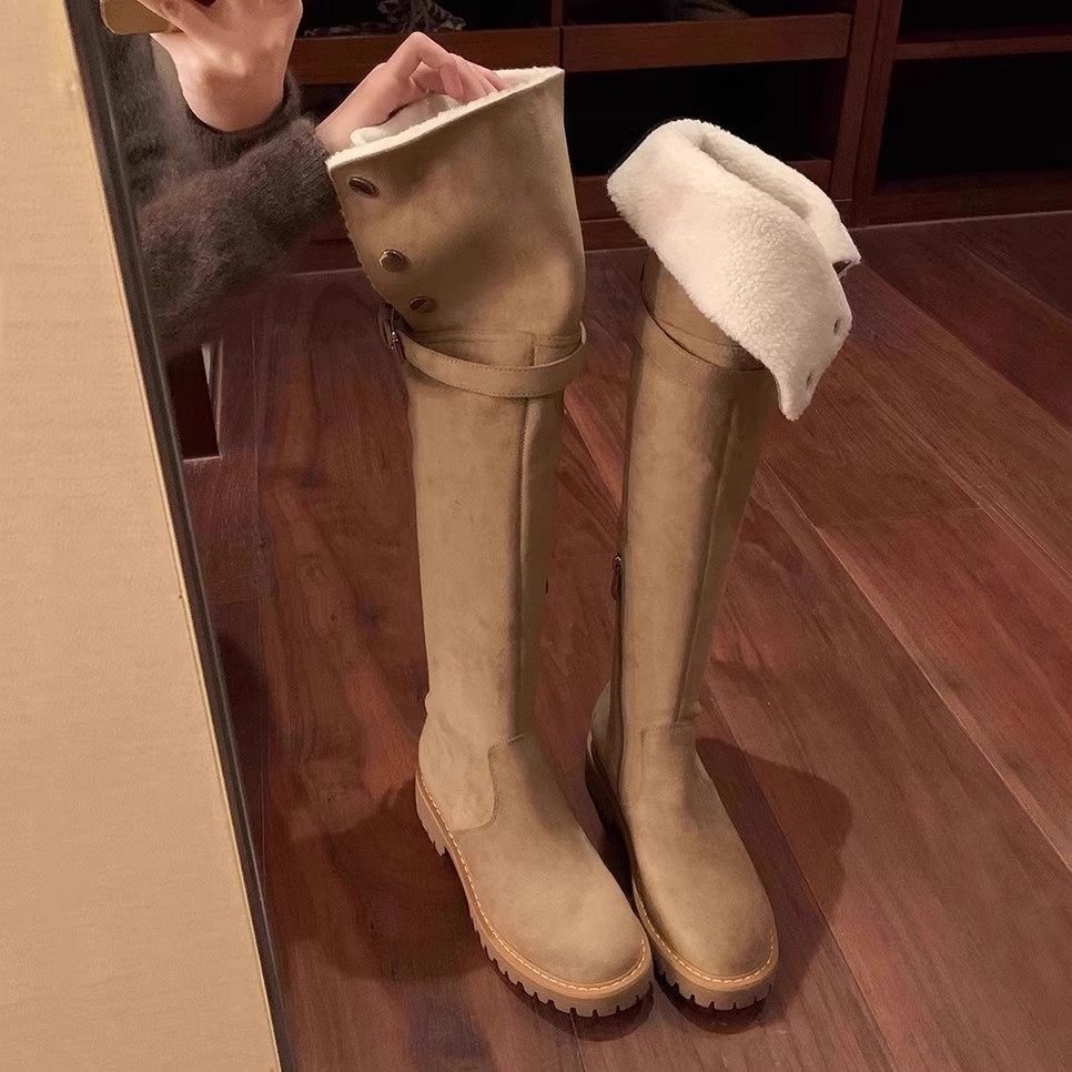 真皮厚底长筒靴女秋冬加绒羊毛羔毛毛雪地靴子高筒骑士靴过膝长靴,童鞋/婴儿鞋/亲子鞋,皮靴,淘宝优惠券,粉丝福利购,淘宝优惠卷