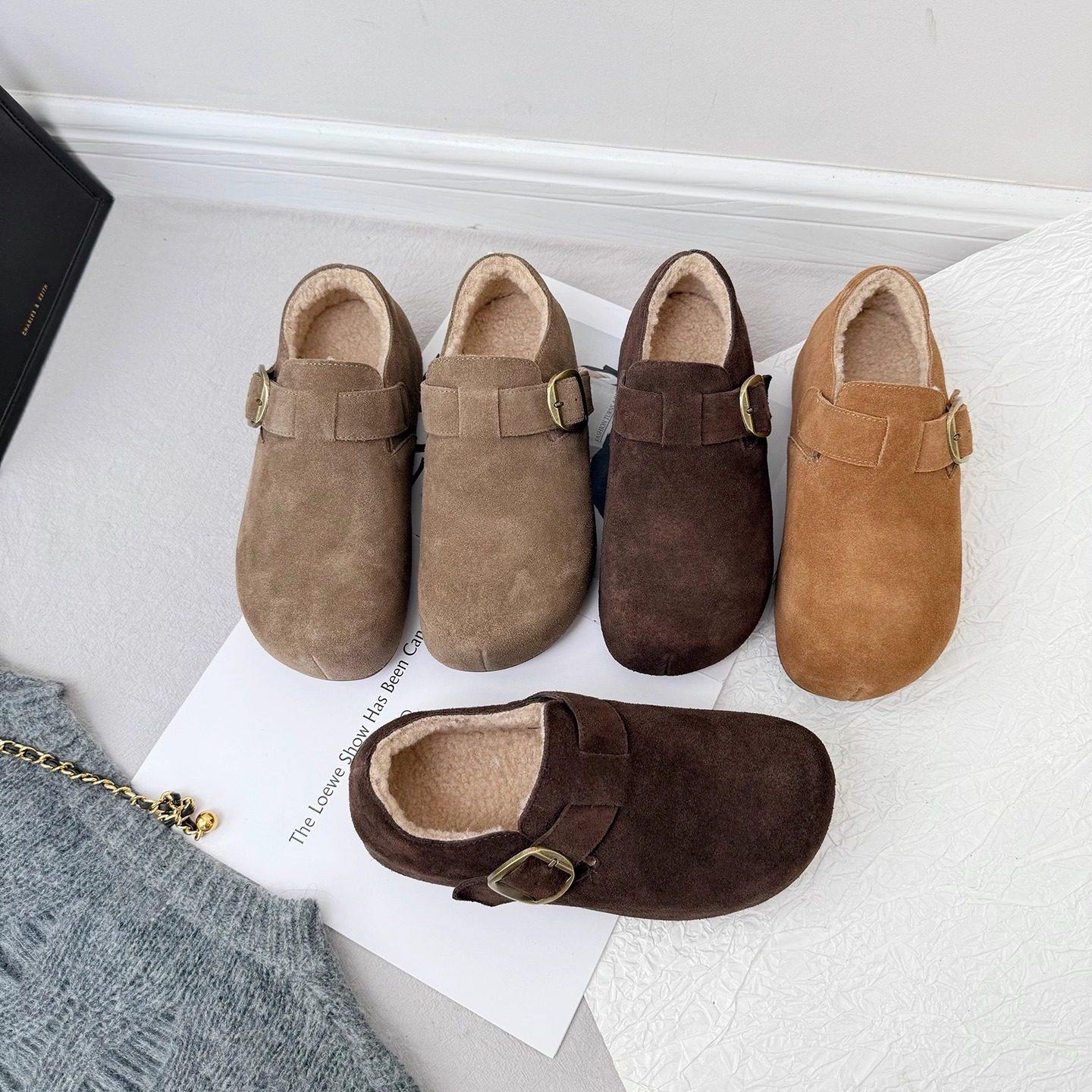 厚底内增高5cm全包勃肯鞋女冬加绒2025爆款一脚蹬乐福毛毛棉单鞋,女鞋,勃肯鞋/软木鞋,淘宝优惠券,粉丝福利购,淘宝优惠卷