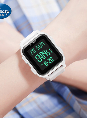 迪士尼手表女款初高中学生初中女生青少年女孩只看时间防水电子表