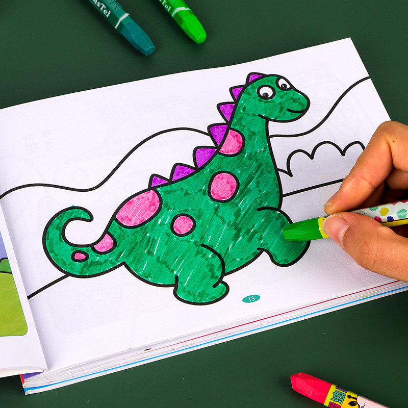 儿童涂色画画本幼儿园蜡笔绘画启蒙绘本宝宝填色图画册小孩涂鸦