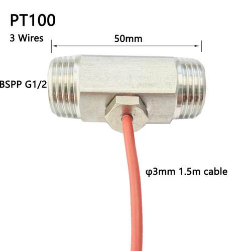 硅胶耐高温pt100三线m8安装分管