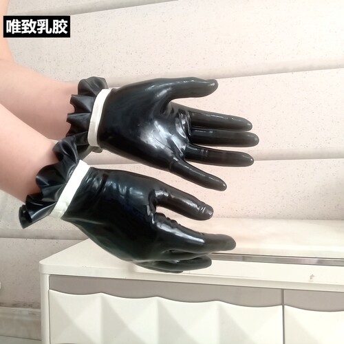latex天然纯乳胶花边紧致手套