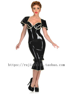 包邮 包臀手工定做 裙子长裙立体胸紧身修身 Latex纯天然乳胶衣女式