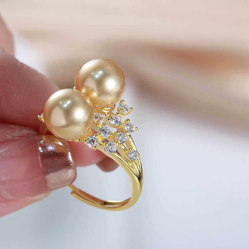 DIY珍珠配件新款S925纯银双珍珠镶钻戒指空托精致奢华小众设计感,饰品/流行首饰/时尚饰品新,戒指/指环,淘宝优惠券,粉丝福利购,淘宝优惠卷