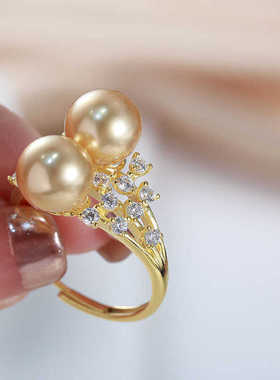 镶钻新款珍珠配件S925纯银奢华