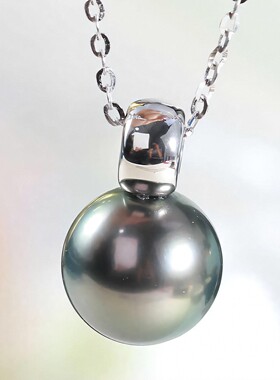 DIY珍珠配件 S925纯银新款胖嘟嘟圈圈光泽感小吊坠空托简约轻奢女