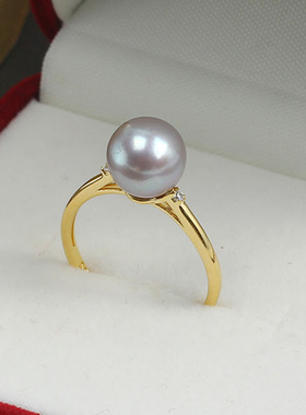 简单光面百搭款珍珠戒指开口空托